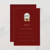 Elegante Red Christmas Decor RSVP Card (Vorne/Hinten)