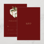 Elegante Red Christmas Decor RSVP Card Karte (Vorne/Hinten)