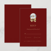 Elegante Red Christmas Decor RSVP Card Karte (Vorne/Hinten)