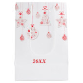 Elegante Red Christmas Decoration Geschenktasche Mittlere Geschenktüte (Rückseite)