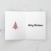 Elegante Red Christmas Tree Karte (Innenseite)