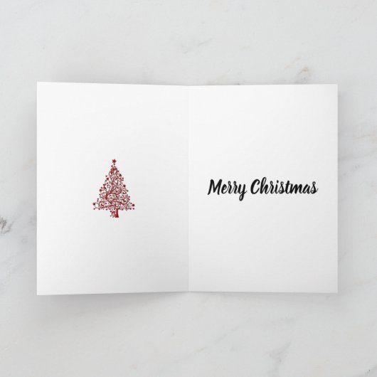 Elegante Red Christmas Tree Karte (Innenseite)