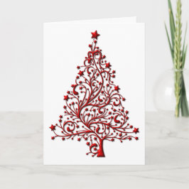 Elegante Red Christmas Tree Karte