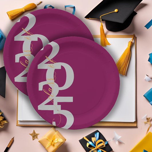 Elegante Red Class of 2025 Graduation Party Pappteller