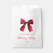 Elegante Red Coquette Bow Holiday Party Geschenktütchen (Vorderseite)