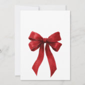 Elegante Red Coquette Bows Christmas Winter Bridal Einladung (Rückseite)