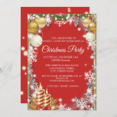 Elegante Red Corporate Weihnachtsfeier Einladung (Vorne/Hinten)