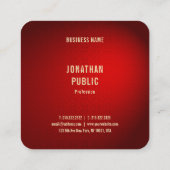 Elegante Red Damask Gold Text Trendy Template Quadratische Visitenkarte (Rückseite)