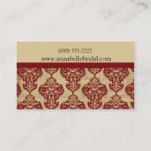 Elegante Red Damask Profile Business Card Visitenkarte (Rückseite)