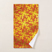 Elegante Red Damask und Gold Textur Badhandtuch Set (Handtuch)