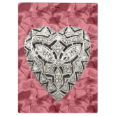 Elegante Red Designer Heart Clipboard Klemmbrett (Rückseite)