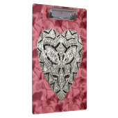 Elegante Red Designer Heart Clipboard Klemmbrett (Rechts)