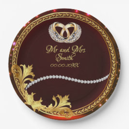 Elegante Red Diamonds individuell anpassbare Hochz Pappteller