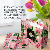 Elegante Red Floral Business Packaging Geschenkpapier