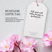 Elegante Red Floral Custom Business Name & Logo Geschenkanhänger