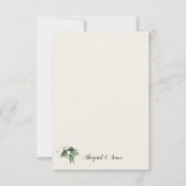 Elegante Red Floral Simple Cream Wedding Dankeskarte (Rückseite)