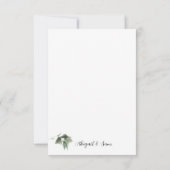 Elegante Red Floral Simple Custom Wedding Dankeskarte (Rückseite)