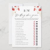 Elegante Red Floral Wedding Shoe Card Einladung (Vorderseite)