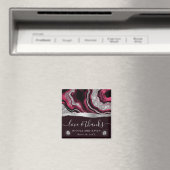Elegante Red Foil und Silver Glitzer Agate Wedding Magnet (In Situ (Geschirrspüler))