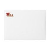 Elegante Red Gold Abschluss Rücksendeadresse (Vorderseite)