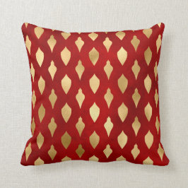 Elegante Red Gold Baubles Weihnachten Kissen