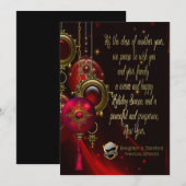 Elegante Red Gold Corporate Weihnachtskarte Feiertagskarte (Vorne/Hinten)
