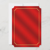 Elegante Red & Gold Feiertage Einladung (Rückseite)