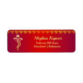Elegante Red Gold Ganesh/Indian God Address Labels (Vorne)
