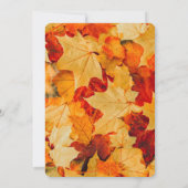 Elegante Red Gold Herbst Leaves Hochzeit im Herbst Dankeskarte (Rückseite)