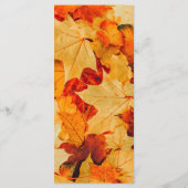 Elegante Red Gold Herbst Leaves Hochzeit im Herbst Menükarte (Rückseite)