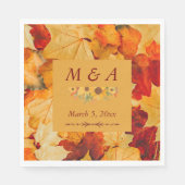 Elegante Red Gold Herbst Leaves Wedding Napkins Serviette (Vorderseite)
