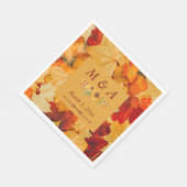 Elegante Red Gold Herbst Leaves Wedding Napkins Serviette (Ecke)