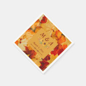 Elegante Red Gold Herbst Leaves Wedding Napkins Serviette (Ecke)