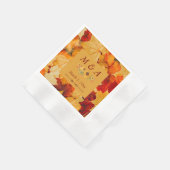 Elegante Red Gold Herbst Leaves Wedding Napkins Serviette (Ecke)