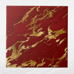 Elegante Red Gold Imitate Marmorwein Weihnachten Fliese<br><div class="desc">Elegantes rotes und goldenes Marmormuster</div>