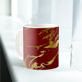 Elegante Red Gold Imitate Marmorwein Weihnachten Kaffeetasse