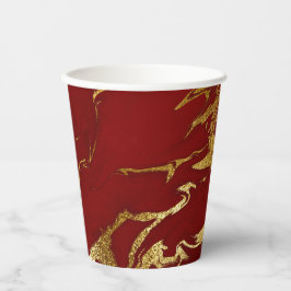 Elegante Red Gold Imitate Marmorwein Weihnachten Pappbecher