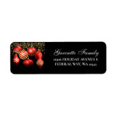 Elegante Red Gold Ornament Weihnachten Rücksendead (Vorne)