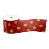 Elegante Red & Gold Red Polka Dots Moderne Weihnac Satinband (Spule)