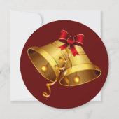 Elegante Red Gold Round Christmas and Holiday Part Einladung (Rückseite)