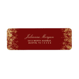 Elegante Red Gold Snowflakes Weihnachten