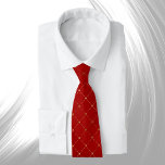 Elegante Red Gold Squares Krawatte<br><div class="desc">Rot mit goldenen Quadraten.</div>