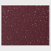 Elegante Red Gold Stars Weihnachten Geschenkpapier (Flach)