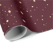Elegante Red Gold Stars Weihnachten Geschenkpapier (Rolleneckpunkt)