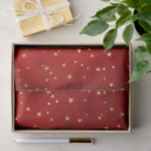 Elegante Red Gold Stars Weihnachten Seidenpapier (Geschenk)