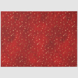 Elegante Red Gold Stars Weihnachten Seidenpapier