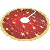 Elegante Red Gold Stars Weihnachtsdekoration Polyester Weihnachtsbaumdecke (Schrägansicht)