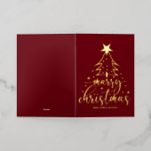 Elegante Red Gold Typografie Weihnachtskarte (Äußere Ablage)