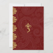 Elegante Red & Gold Vinayaka Wedding Insert Einladung (Vorderseite)