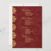 Elegante Red & Gold Vinayaka Wedding Insert Einladung (Rückseite)